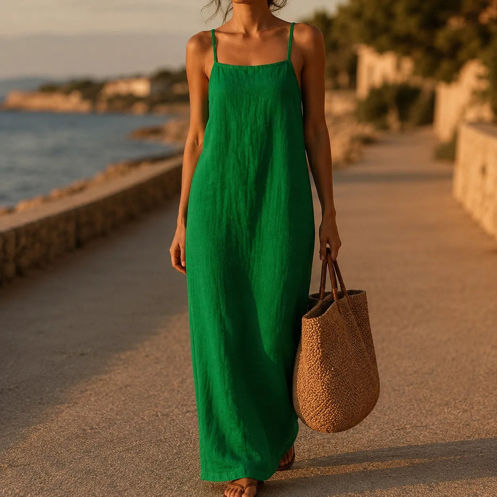 Marelle – Linen-Look Maxi Slip Dress