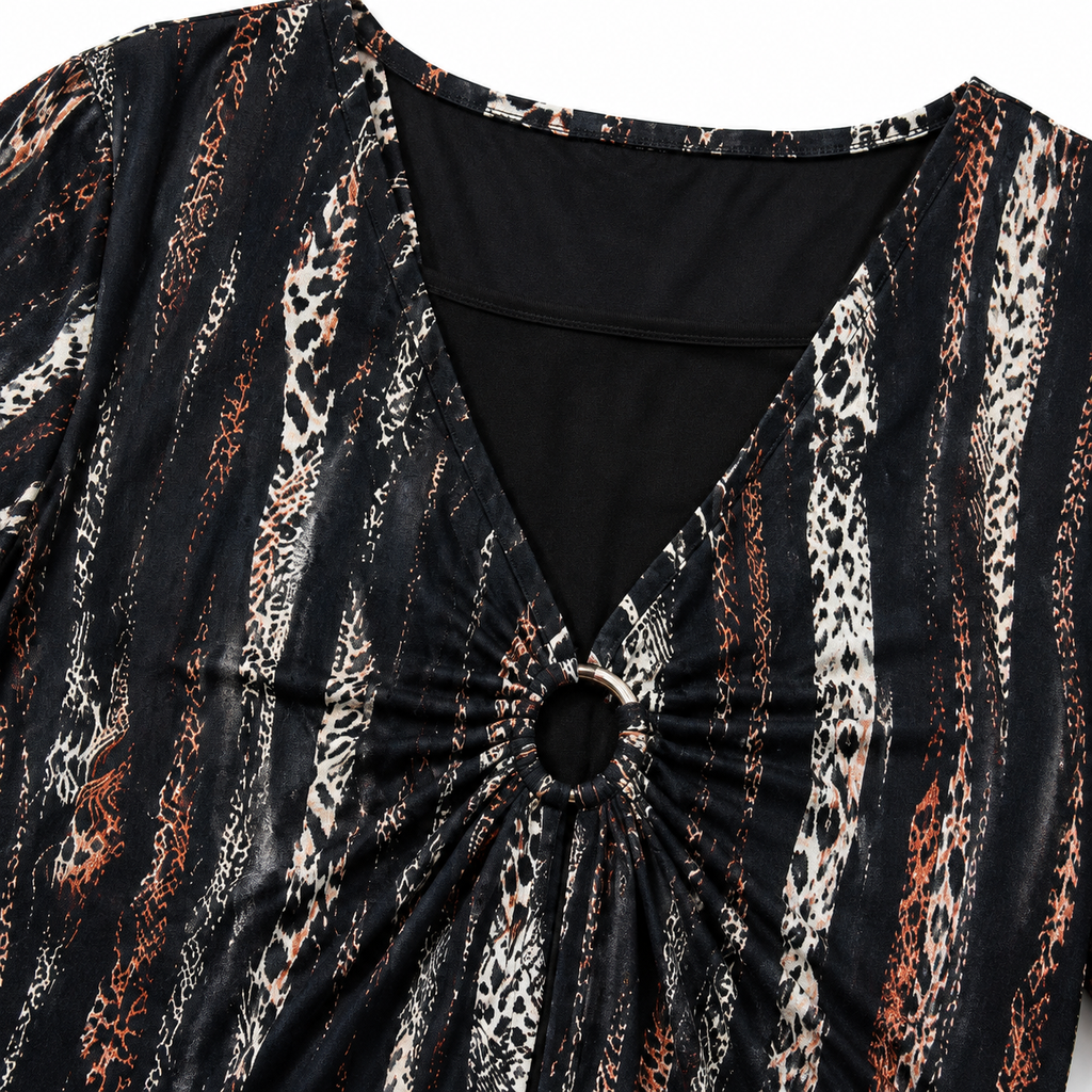 Wearbella – Draped Front V-Neck Layered Top