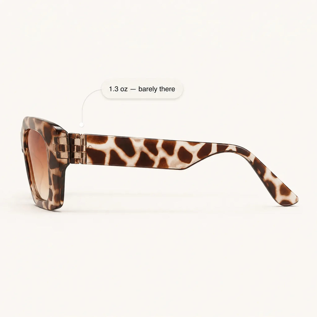 Florenza – Oversized Square Leopard Sunglasses with Gradient Lenses