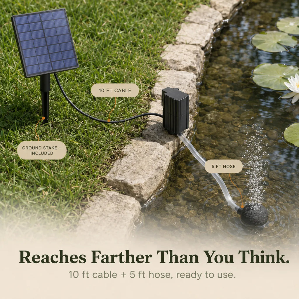 Solvio – Solar Pond Aerator with Fine Bubble Air Stone