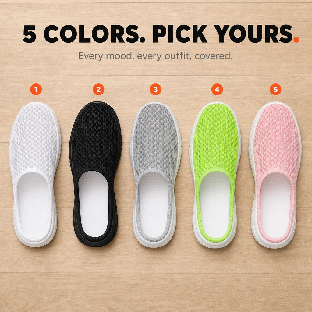 Airstep – Men's Breathable Mesh Slip-On Mules with Cushioned EVA Sole