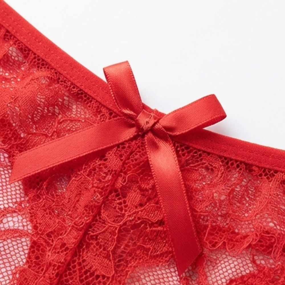 Velara – Women's Floral Lace Open Crotch Thong
