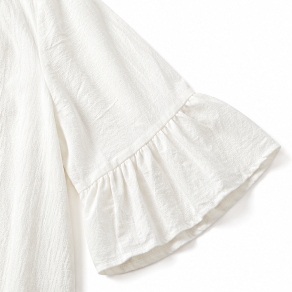 Wearbella – V-Neck Ruffle Sleeve Midi Dress