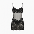 Veluria – Embroidered Lace Sheer Slip Dress