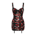 Rosaveil – Floral Mesh Lace Up Nightdress