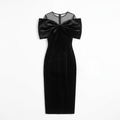 Velara – Dramatic Bow Midi Dress