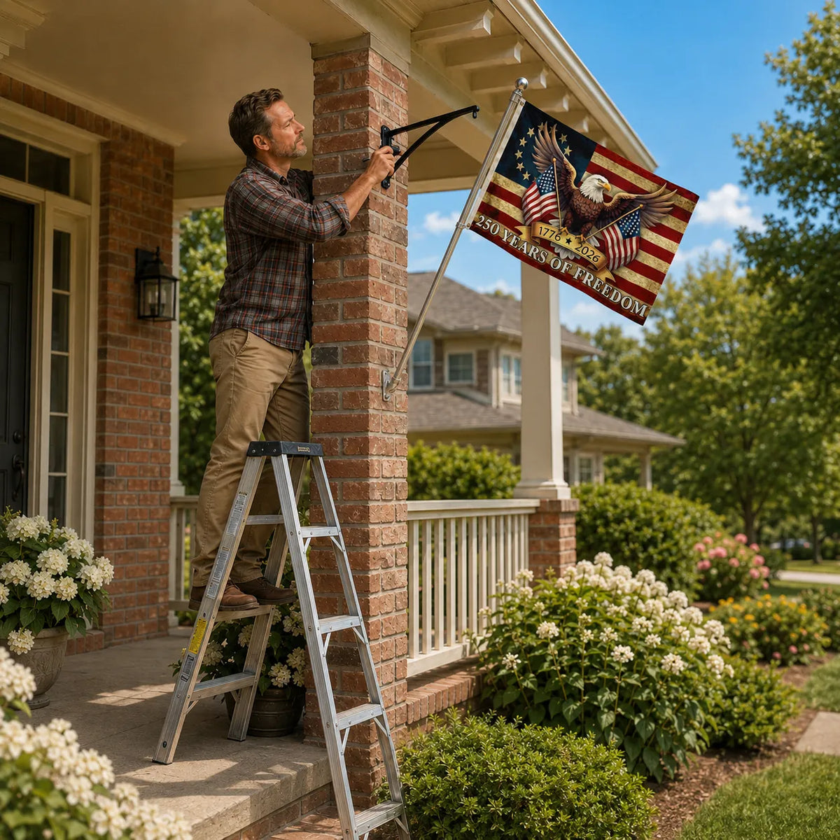 Eaglemark – 250 Years of Freedom American Flag, 1776-2026 Bald Eagle Betsy Ross Banner, Outdoor