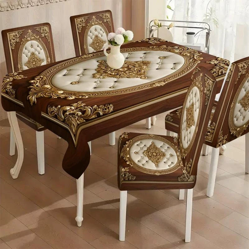 Tavolara – Ornate Embossed Tablecloth And Chair Cover Set