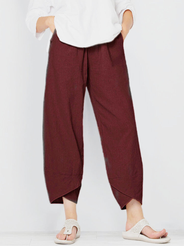 Carol Effortless Comfort Pants in wine red