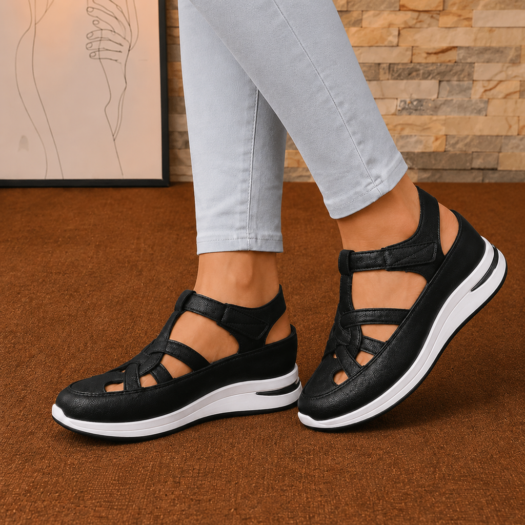 Velora – Cushioned Platform Sandals with Adjustable Strap for All-Day Comfort