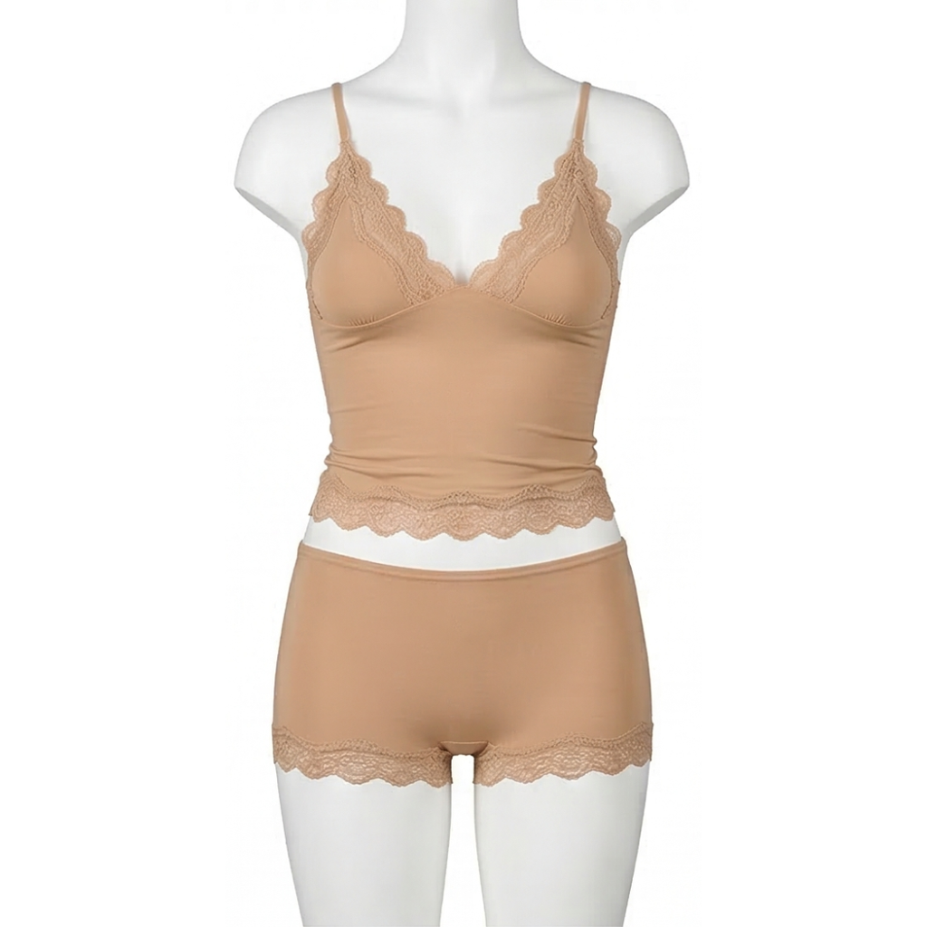 Lunaire - Seamless Lace Camisole and Boxer Brief Set