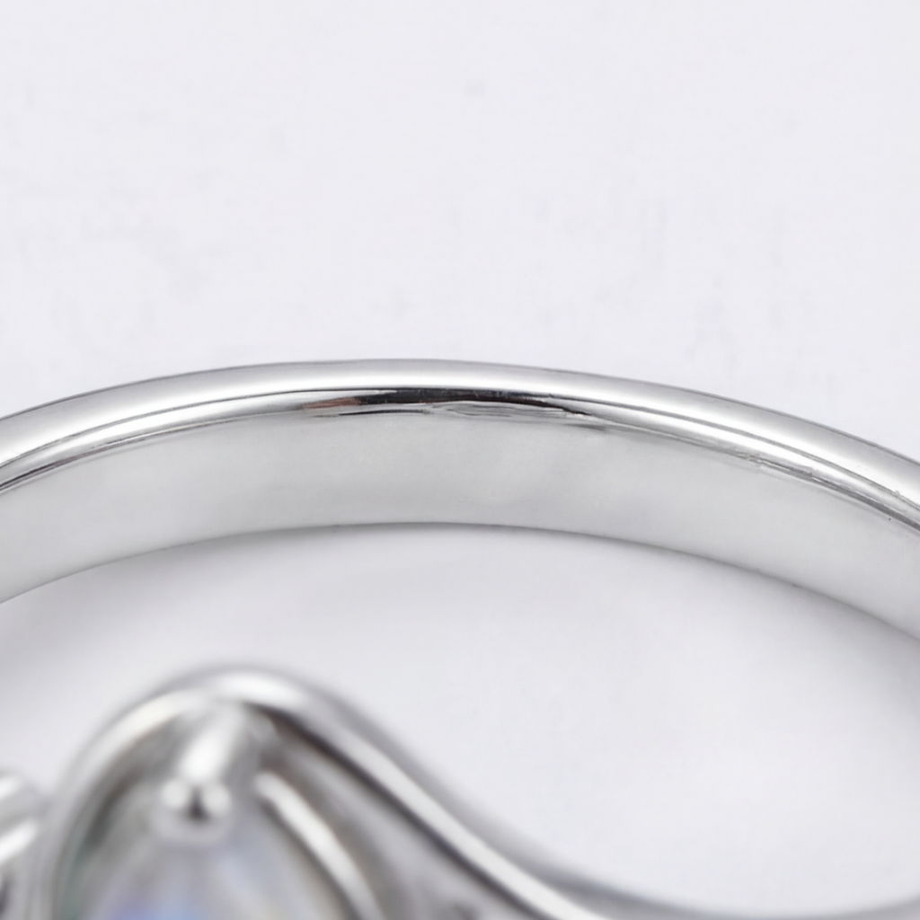 Lunara – Flowing Moonstone Ring with Crystal Accents