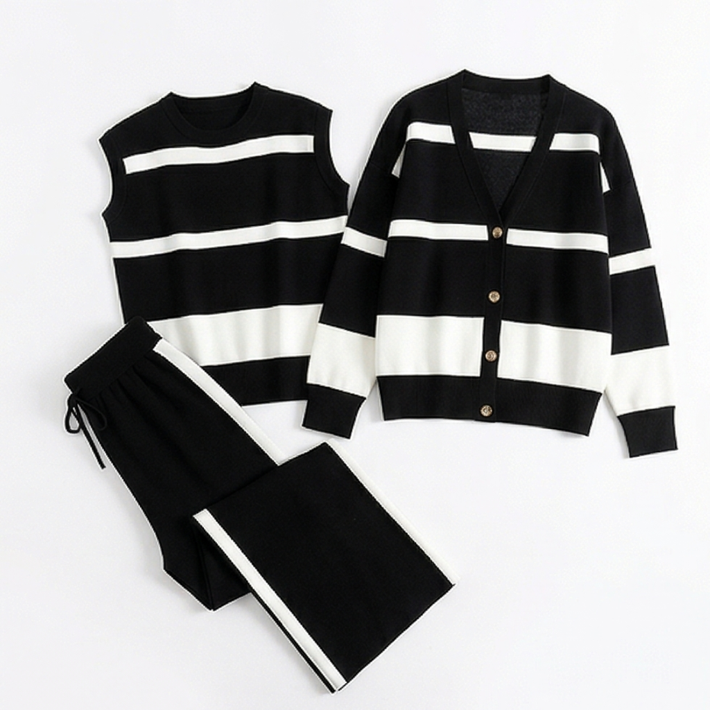 Lunaire – Women's 3 Piece Coordinated Knit Lounge Set