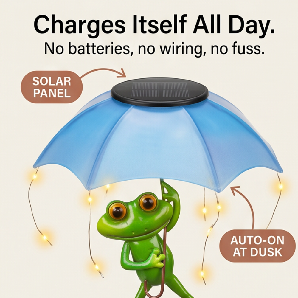 Magic Frog – Solar Garden Lamp with Bird Feeder