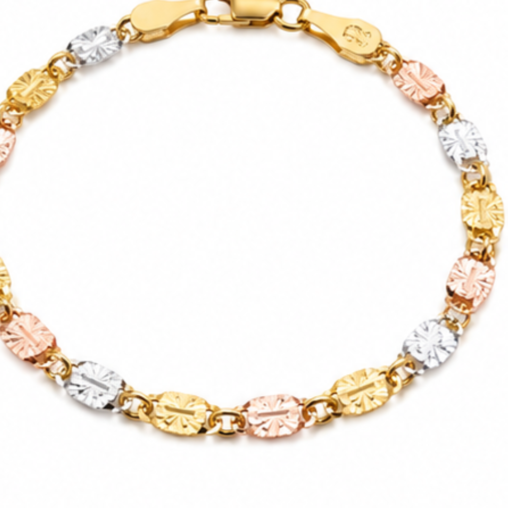 Trioro – Tri-Tone Interlocking Link Bracelet