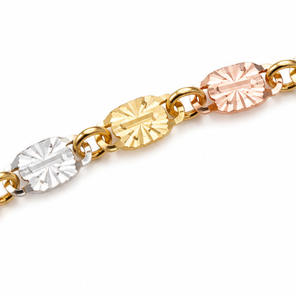 Trioro – Tri-Tone Interlocking Link Bracelet