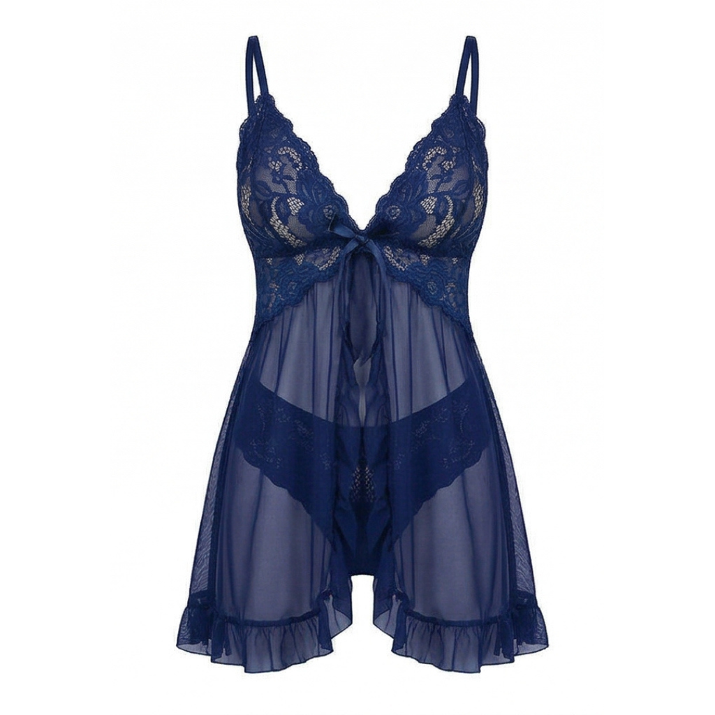 Lunaire – Women's Floral Lace Babydoll Nightgown