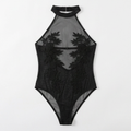 Floressa – Sheer Floral Embroidery Halter Bodysuit