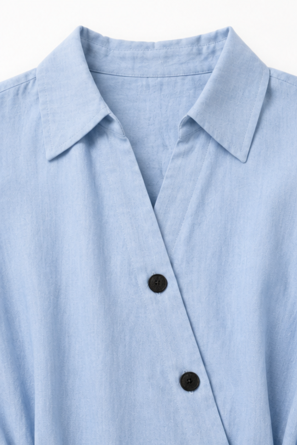 Wrapdaily – Wrap-Belt A-Line Midi Shirt Dress With Pockets