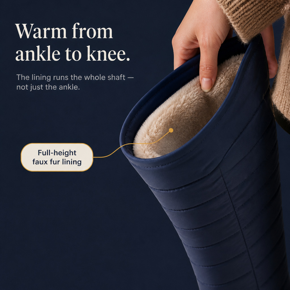 Duvella – Quilted Puffer-Style Tall Winter Boots