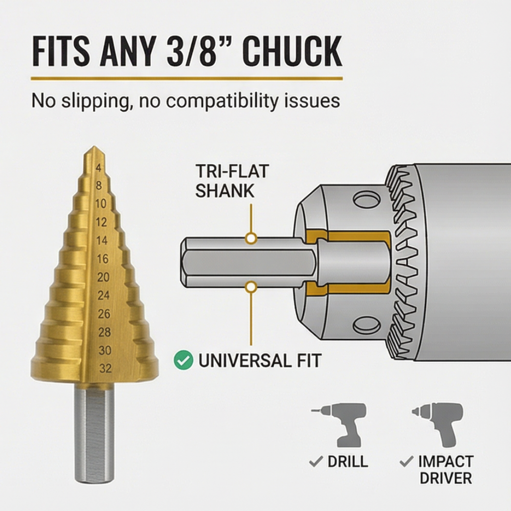 Ironedge - 6 piece step and sawtooth drill bit set