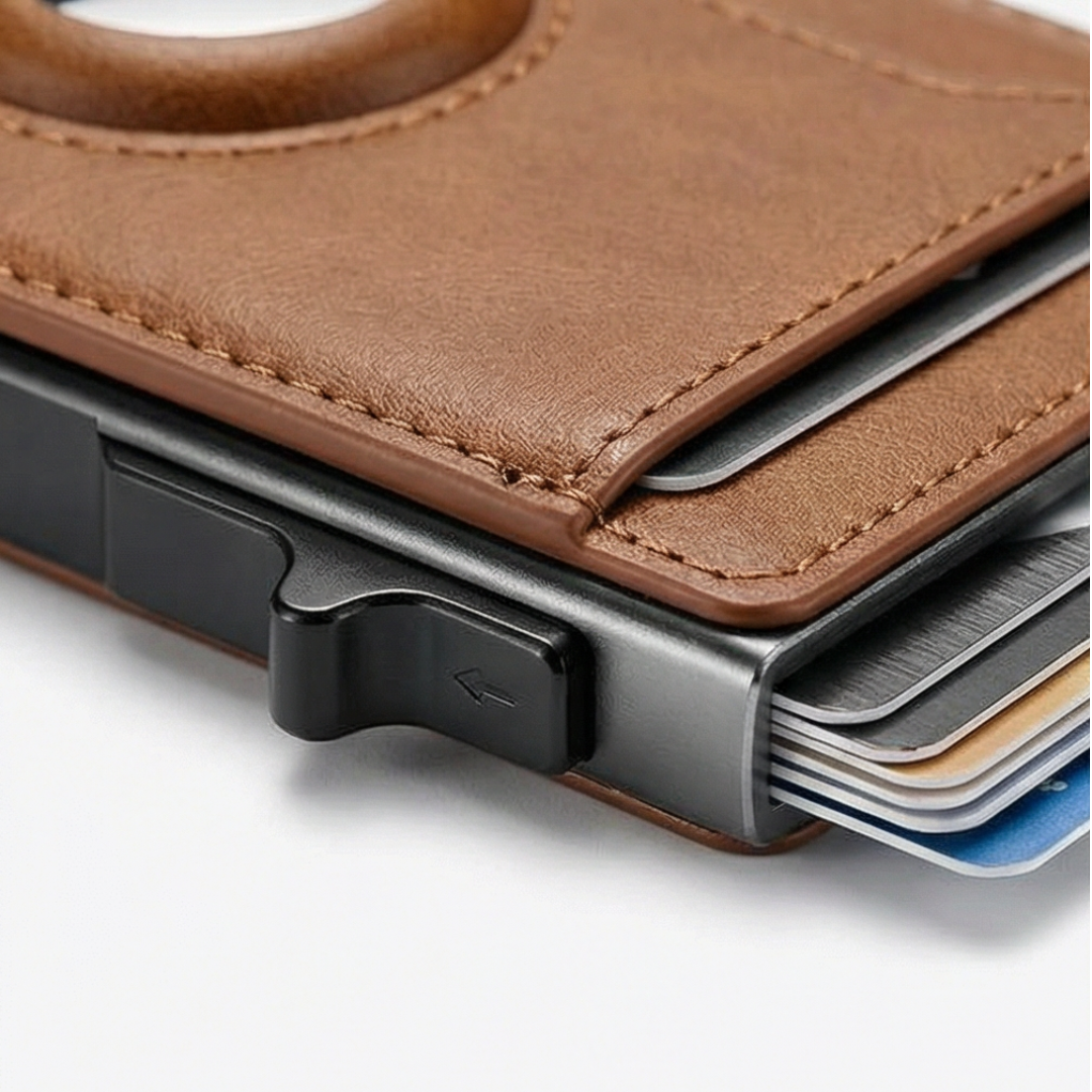 Vaultric - Slim Pop-Up Wallet with AirTag Pocket