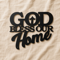 Hearthwell – Black Metal Wall Sign, Faith & Home Decor Art