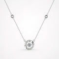 Lunavia – Floating Stone Silver Necklace with Pavé Halo