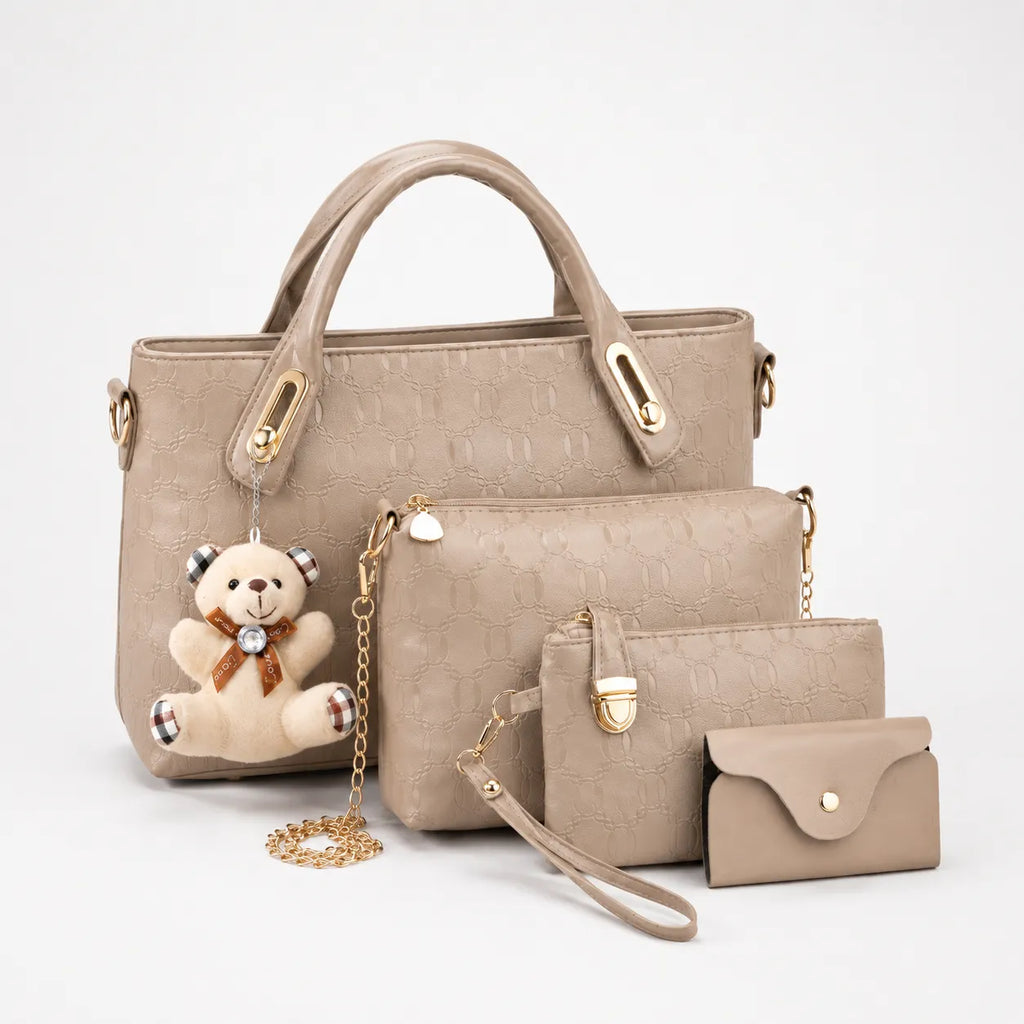Belluna – 4-Piece Matching Handbag Set, Leather Tote Crossbody Pouch Card Holder