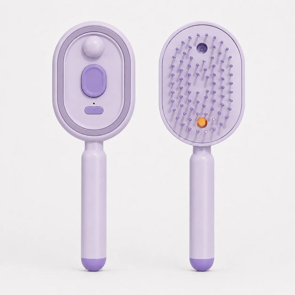 Velura – Self-Cleaning Scalp Massager Brush with Mist Spray Tank