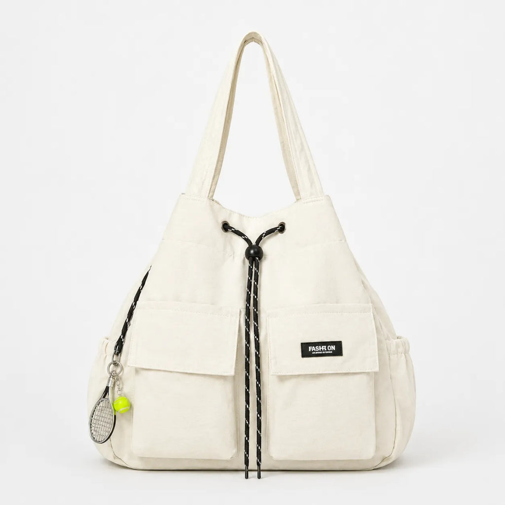 Carryall – Convertible Drawstring Canvas Tote Backpack with Cargo Pockets