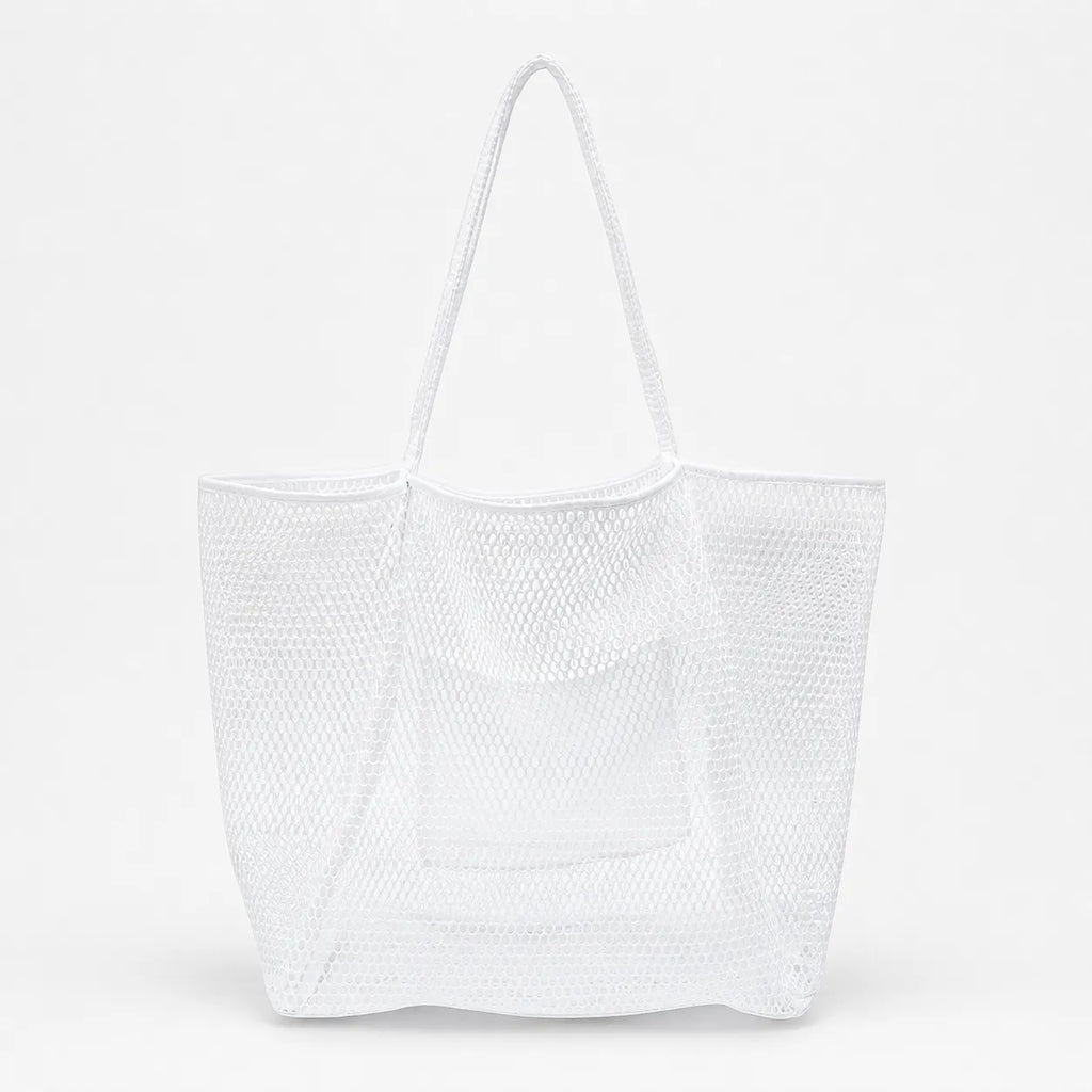 Sandfall – Mesh Beach Tote Bag with Hidden Zip Pocket, Sand Free Shoulder Bag for Women