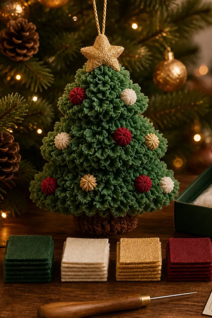 Tuftly – Fabric-Poke Snowman Christmas Ornament Kit