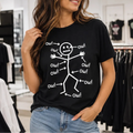 Achewear – Funny "Ow!" Stick Figure Graphic Tee, Relaxed Fit Cotton-like T-Shirt for Women & Men