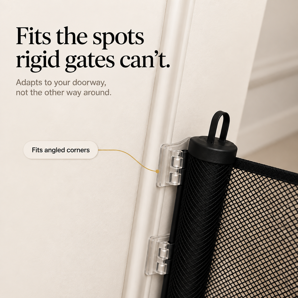NoDrill Gate – Retractable Mesh Safety Gate