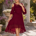 Wearbella – Off-Shoulder Lace Hem Midi Dress