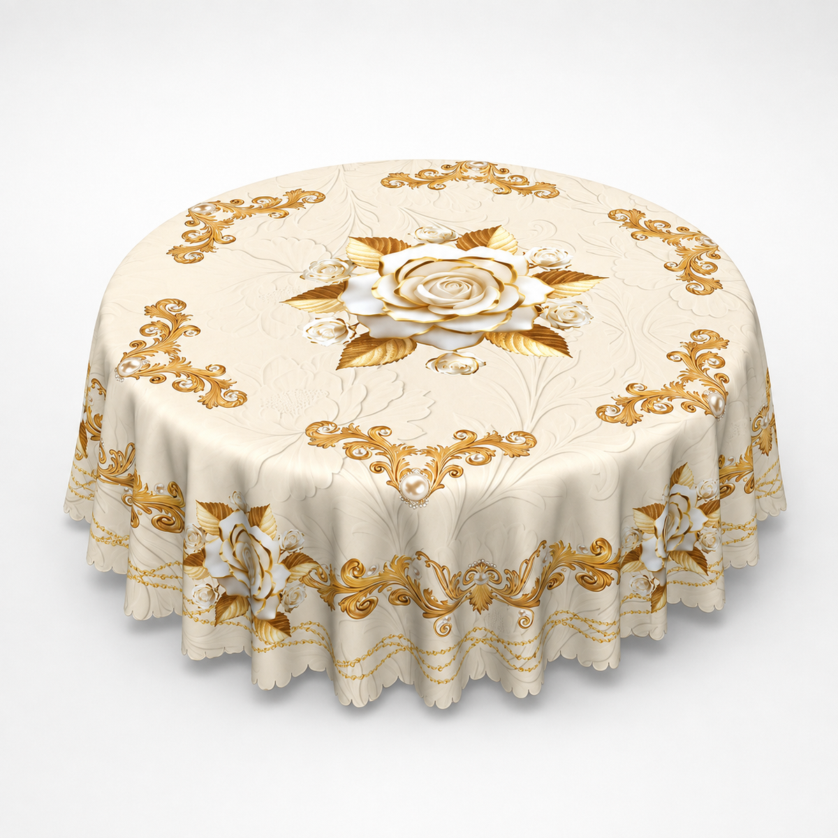 Roseval – Embossed Floral Waterproof Tablecloth