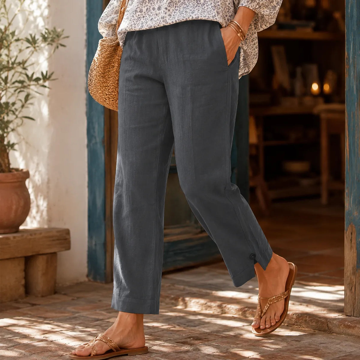 Linora – Breathable Straight Leg Ankle Pants for Women