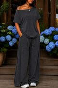 Wearbella – Off-Shoulder Wide-Leg Two-Piece Set