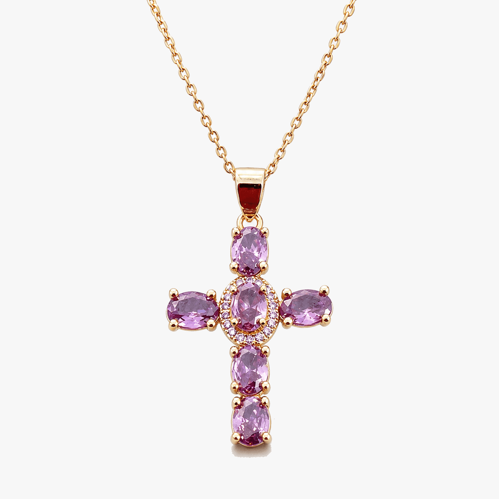 Solavée – Crystal Cross Pendant Necklace