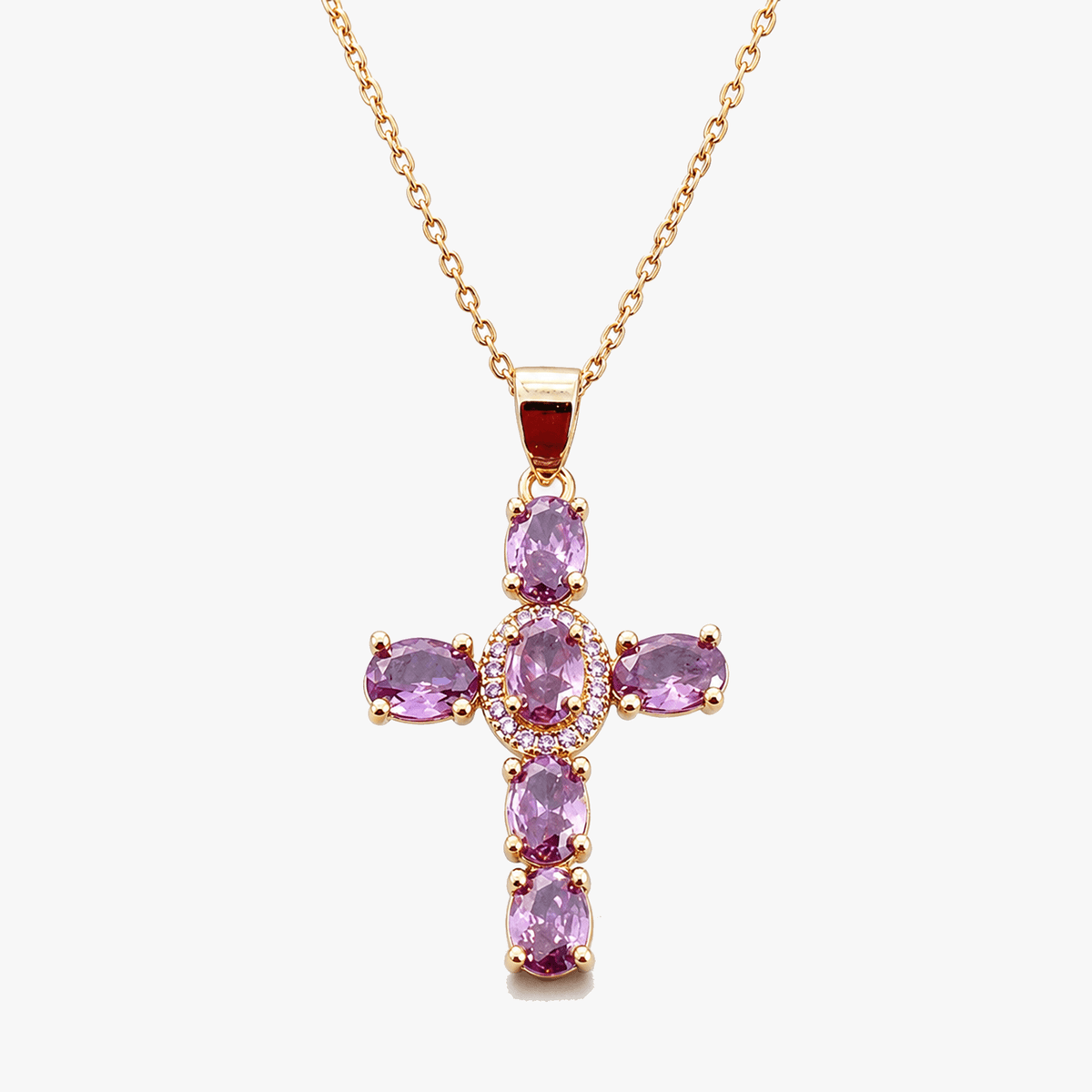 Solavée – Crystal Cross Pendant Necklace
