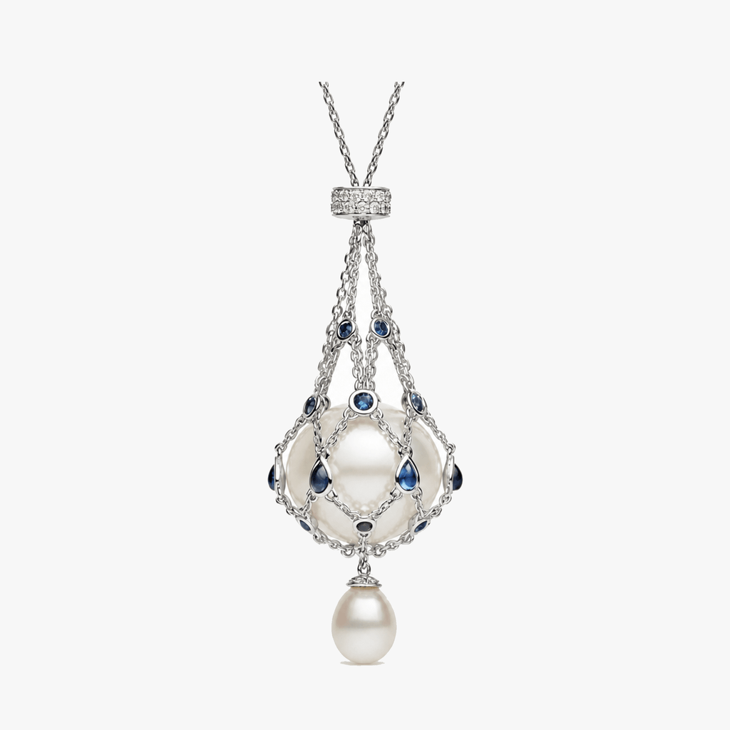 Lunara – Pearl & Gemstone Lavalier Pendant Necklace