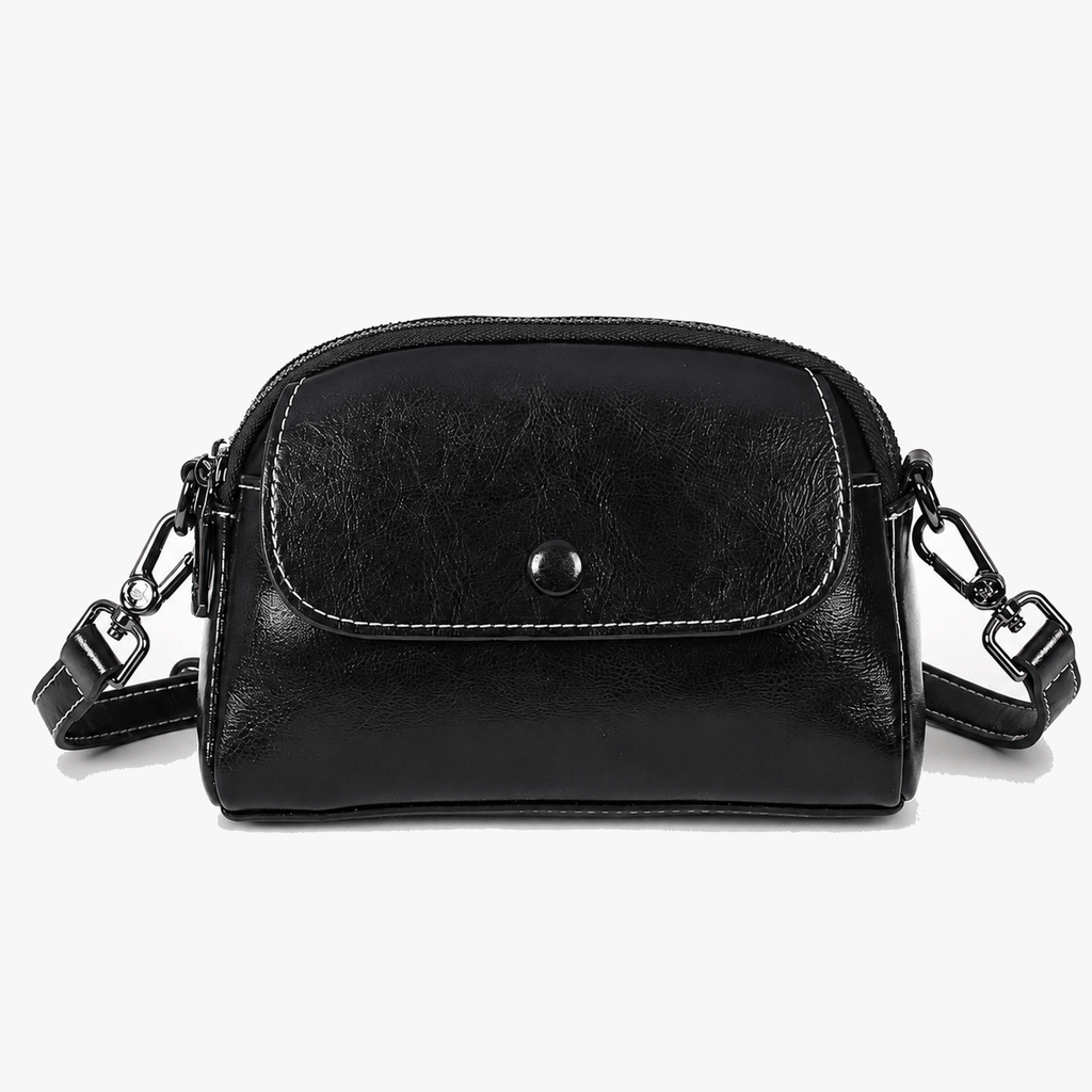Bellana – Glossy Genuine Leather Shoulder Bag for Women