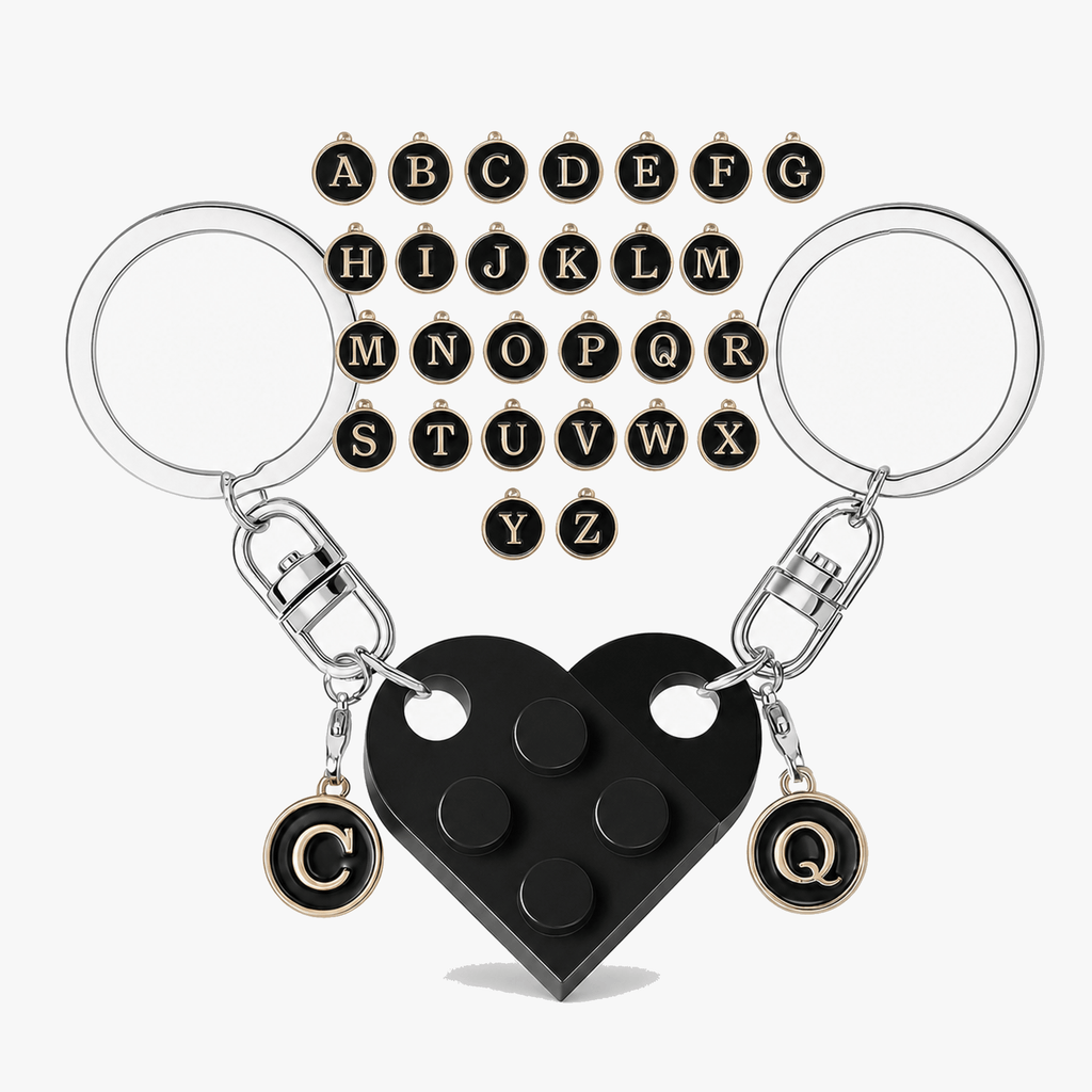 Loveclick – Matching Heart Keychain Set with Initials