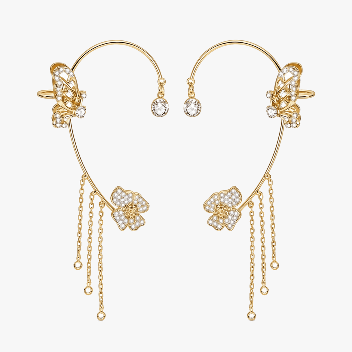 Ornata – Sparkling Butterfly Ear Cuff with Tassels
