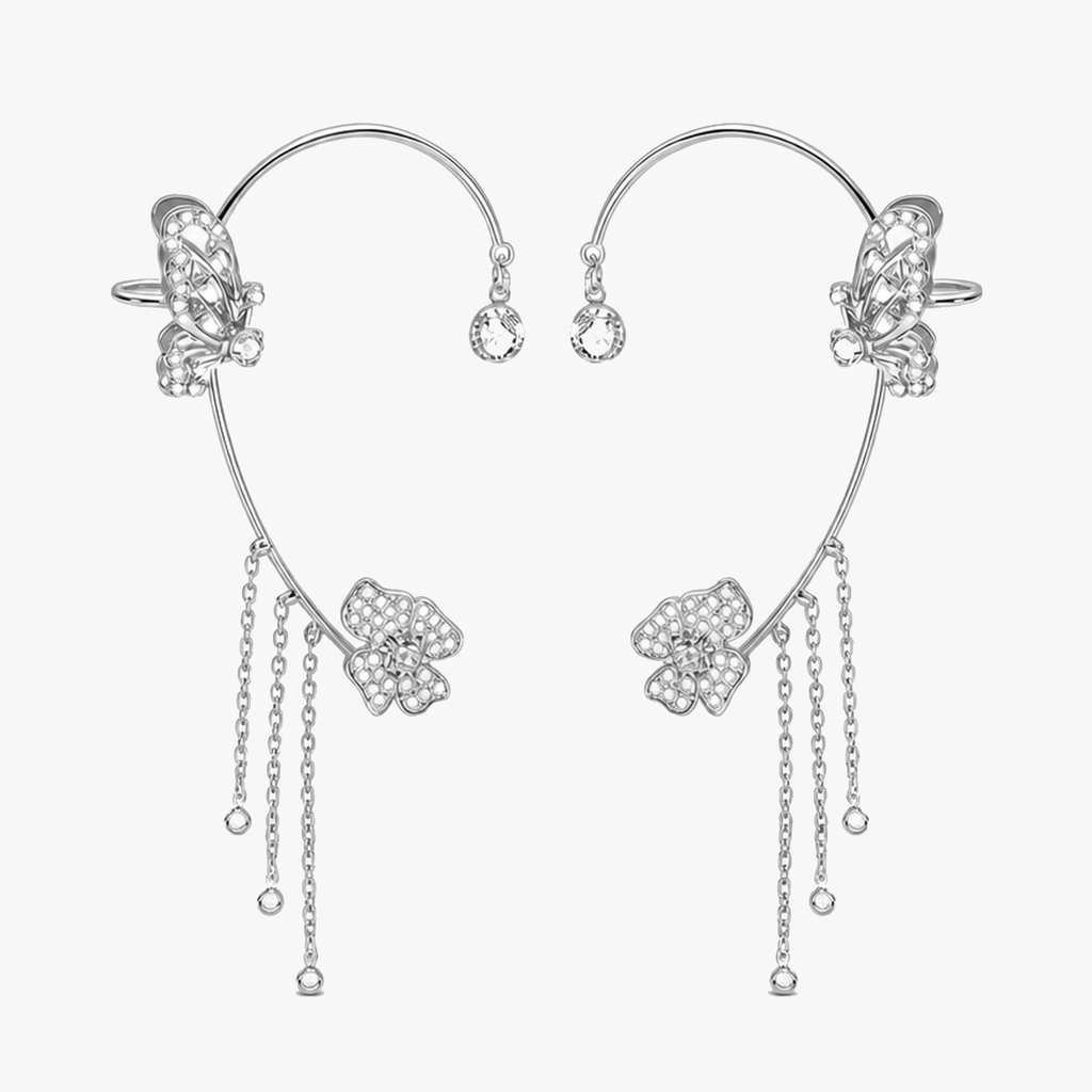 Ornata – Sparkling Butterfly Ear Cuff with Tassels