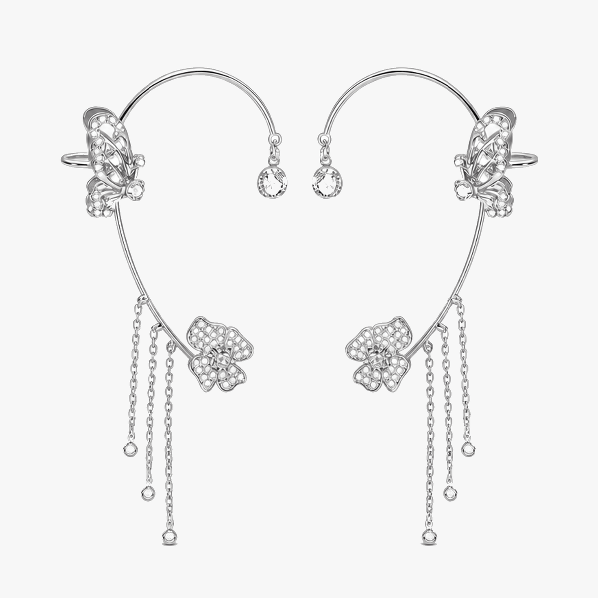 Ornata – Sparkling Butterfly Ear Cuff with Tassels