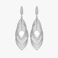 Lumivra - Cascading Silver Leaf Earrings