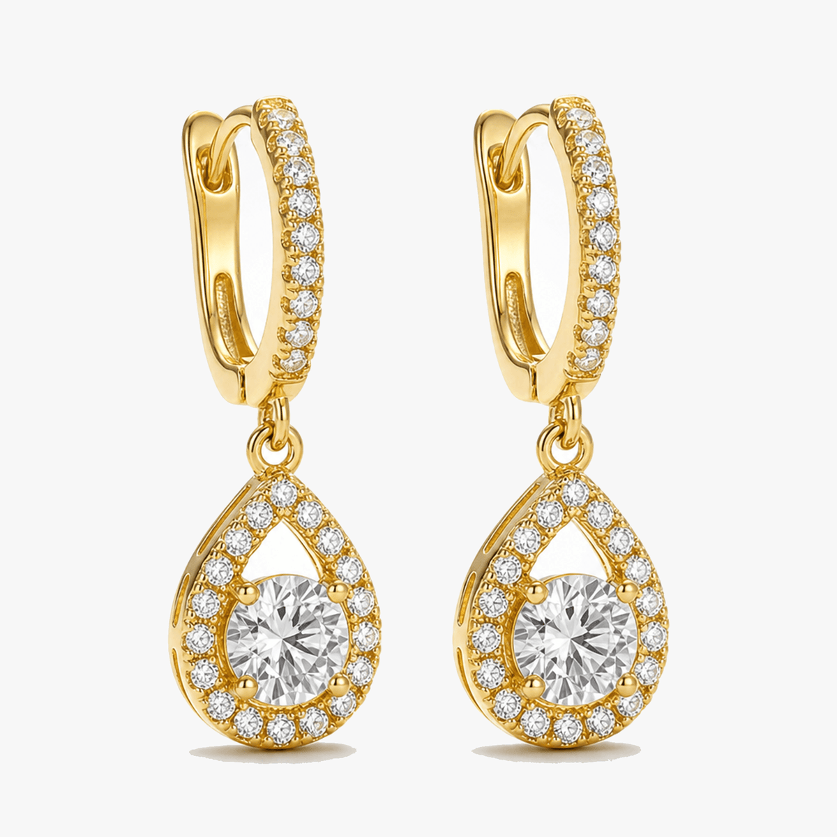 Lumiere – Crystal teardrop dangle hoop earrings