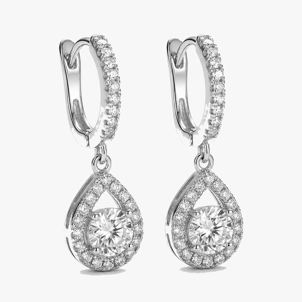 Lumiere – Crystal teardrop dangle hoop earrings